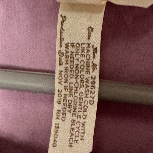 Matilda Jane Turn On The Charm Sheath Dress Women Sz L Lilac Swiss Dots Pleated - Picture 10 of 10